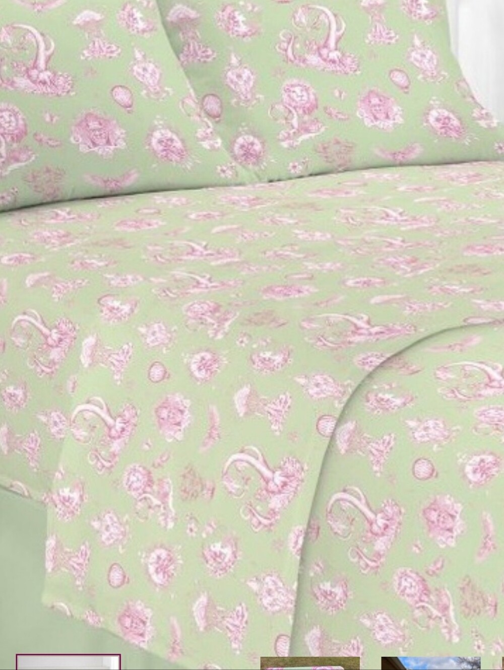 Wicked X Katie Kime Green and Pink Full Size Sheet Set